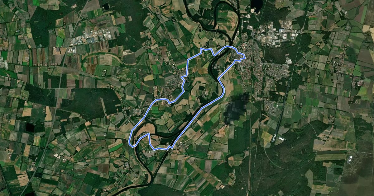 Маршрут Wanderweg Lathen Oberlangen Niederlangen на спутниковом снимке