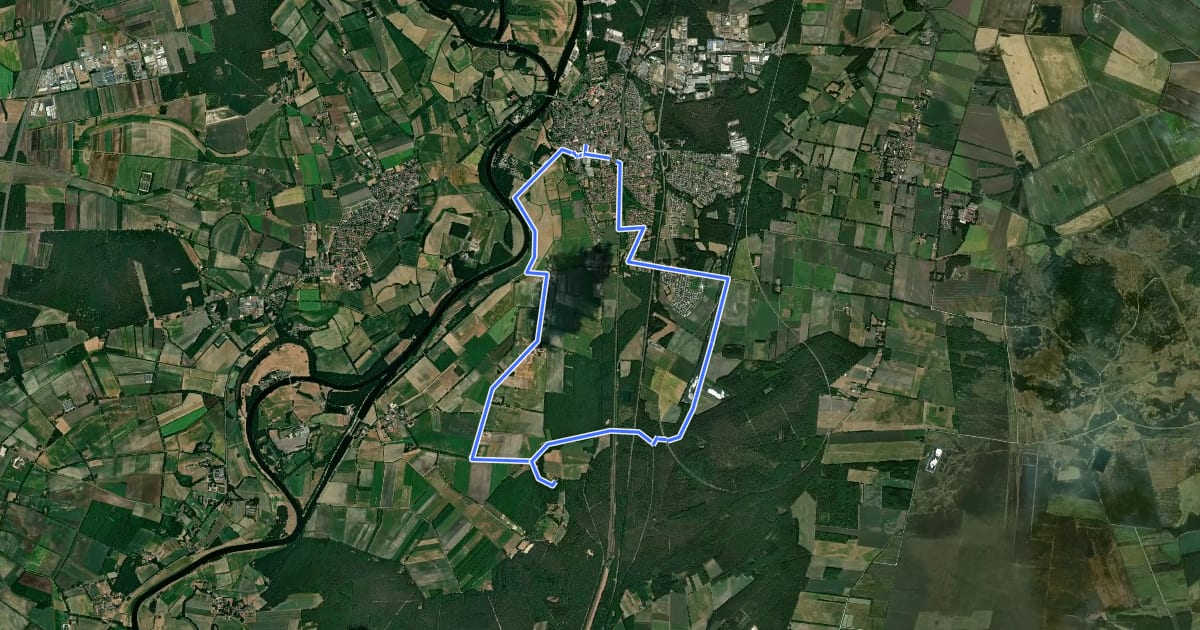 Маршрут Wanderweg Lathen-Süd Kathen-Siedlung Hilterberg на спутниковом снимке