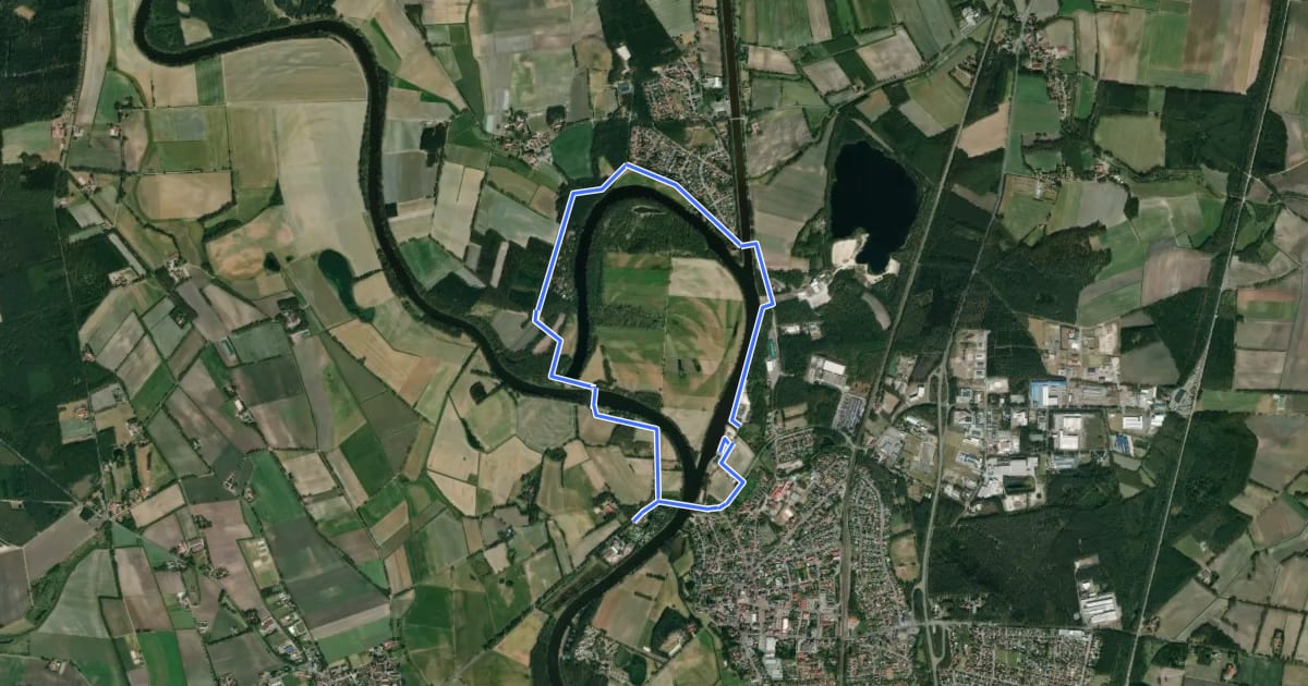 Маршрут Wanderweg Lathener Wehr - Fresenburg на спутниковом снимке