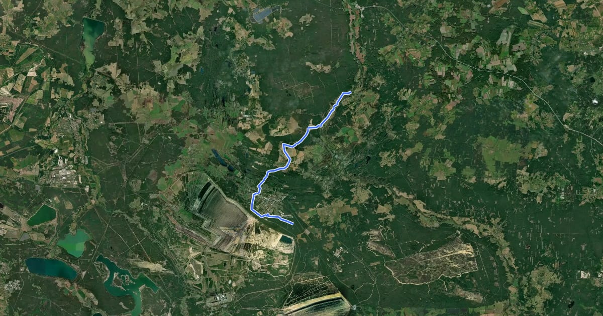 Маршрут Wanderweg "Lausitz" на спутниковом снимке
