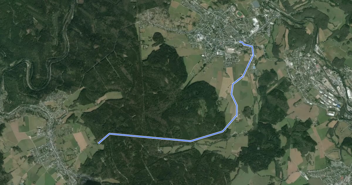 Маршрут Wanderweg Lauter-Bockau на спутниковом снимке