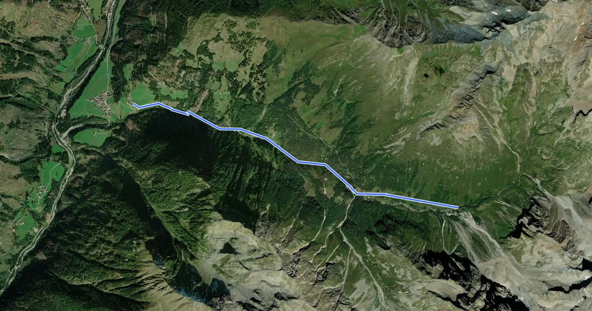 Маршрут Wanderweg Lesachalm на спутниковом снимке
