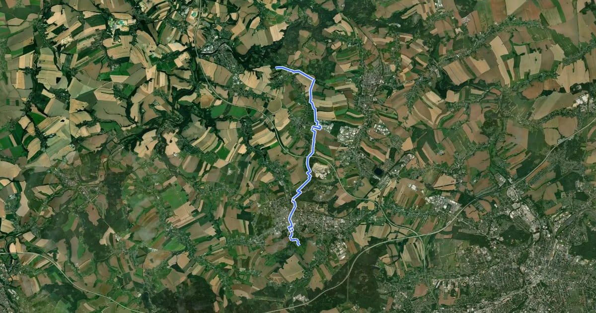 Маршрут Wanderweg Limbach – Mühlau - Höllmühle на спутниковом снимке