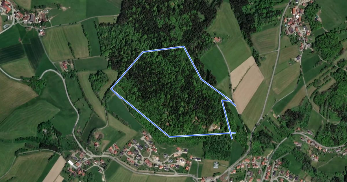 Маршрут Wanderweg Lindberg на спутниковом снимке