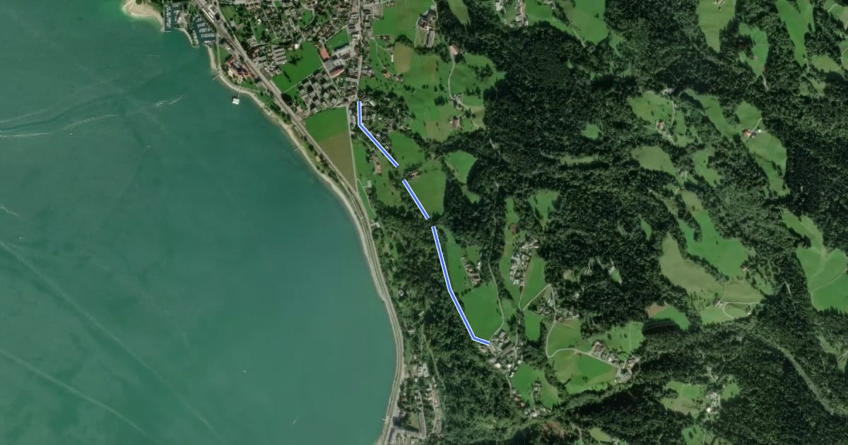 Маршрут Wanderweg Lochau Wellenhof-Haggen на спутниковом снимке