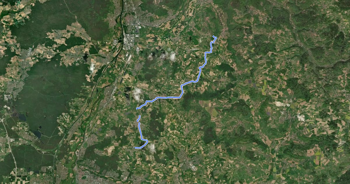 Маршрут Wanderweg Marloffstein-Schlaifhausen на спутниковом снимке