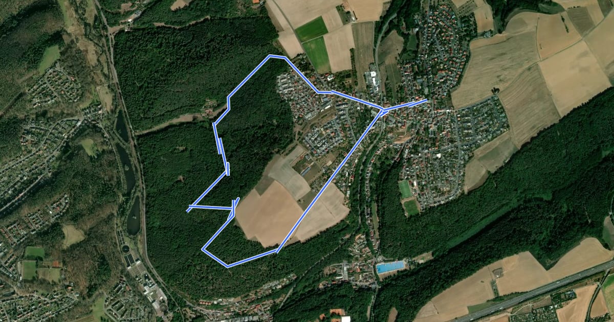 Маршрут Wanderweg Morlautern 1 на спутниковом снимке