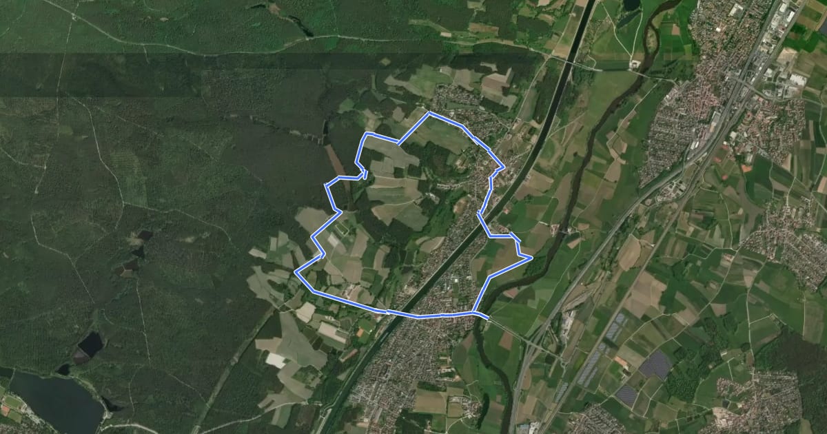 Маршрут Wanderweg Nördlicher Möhrendorfer Rundweg на спутниковом снимке
