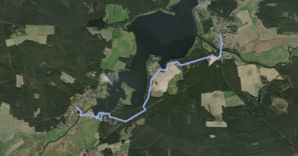 Маршрут Wanderweg Neuendorf-Hohenbrücker Strand-Alt Schadow на спутниковом снимке