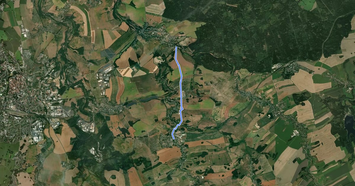 Маршрут Wanderweg Niederbobritzsch - Naundorf на спутниковом снимке