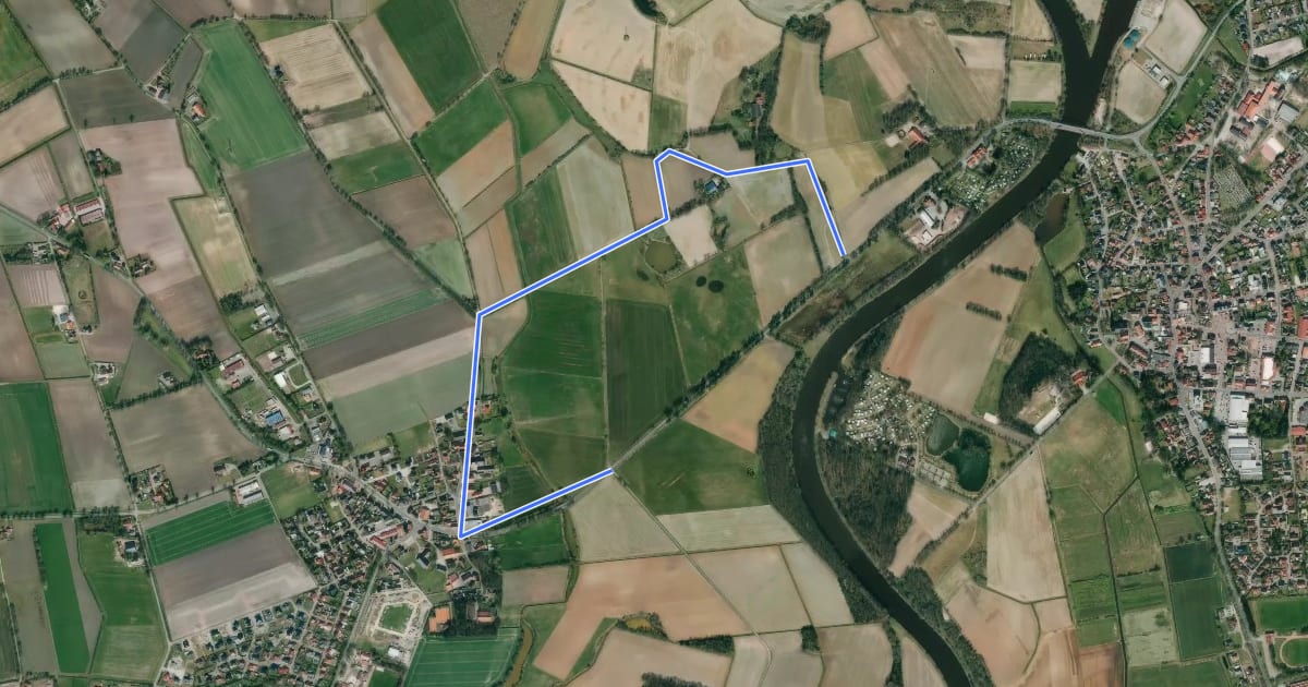Маршрут Wanderweg Niederlangen - Zum Hebbel на спутниковом снимке