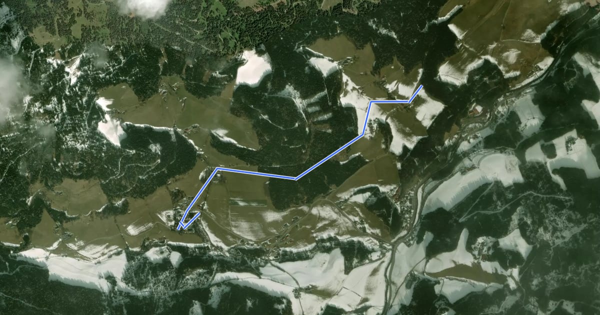 Маршрут Wanderweg NL1 на спутниковом снимке