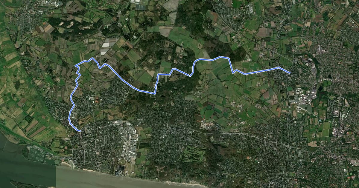Маршрут Wanderweg Nr. 12 (Schenefeld - Klövensteen - Wedel) на спутниковом снимке