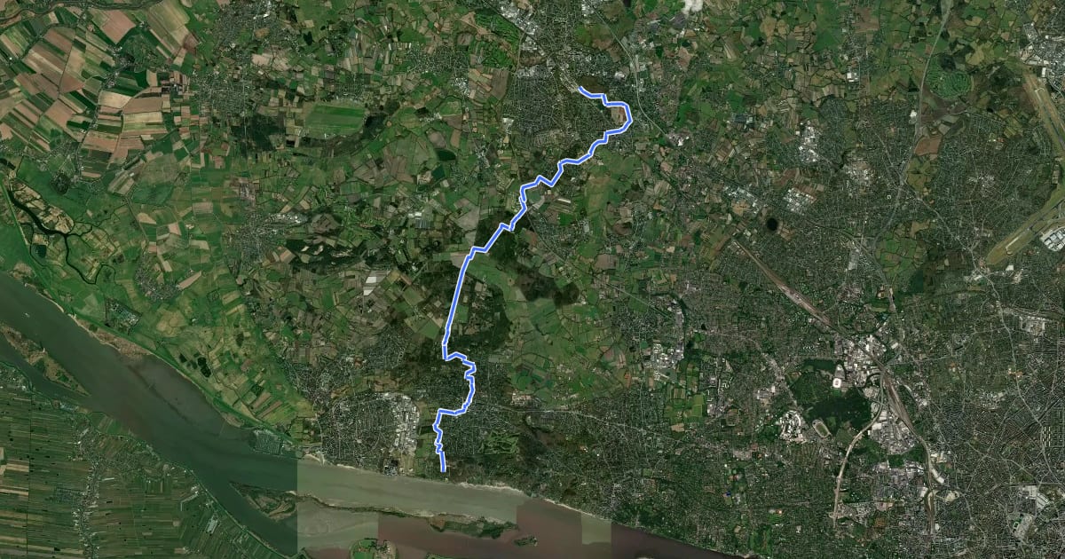 Маршрут Wanderweg Nr. 13 (Rissen - Pinneberg) на спутниковом снимке