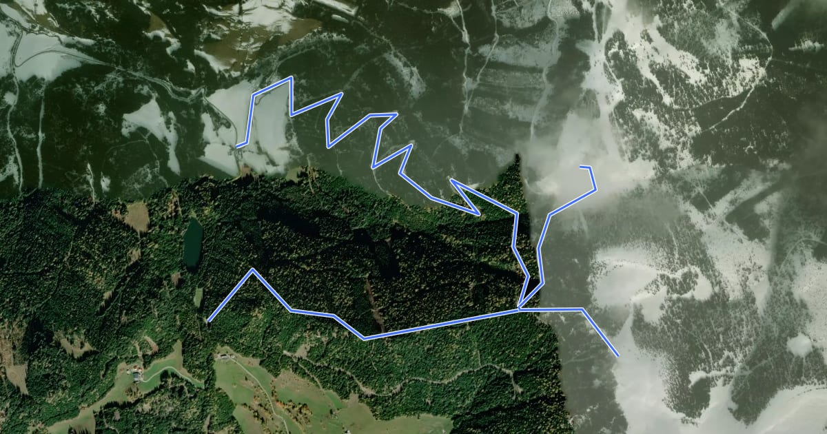 Маршрут Wanderweg Nr. 14 на спутниковом снимке