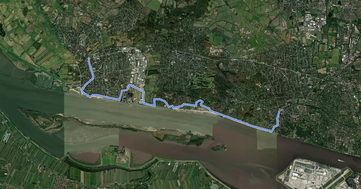 Маршрут Wanderweg Nr. 16 (Blankenese - Wedel) на спутниковом снимке