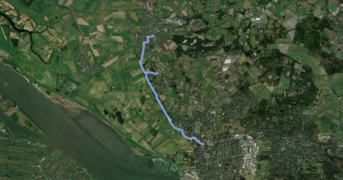 Маршрут Wanderweg Nr. 18 (Wedel - Holm) на спутниковом снимке