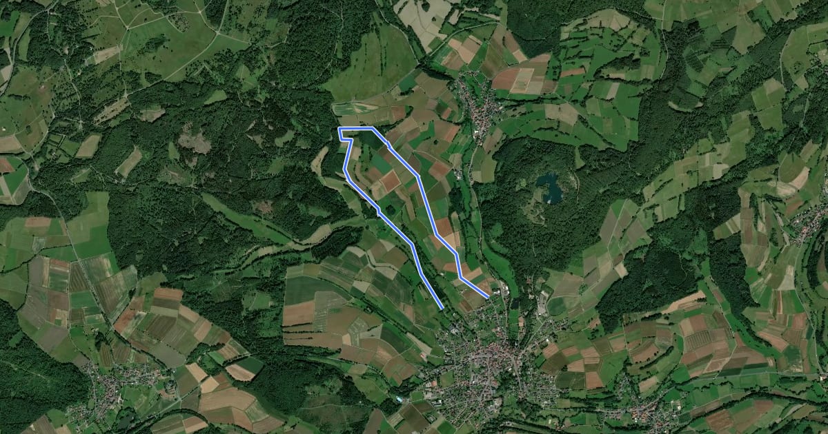 Маршрут Wanderweg Oberaula 2 на спутниковом снимке