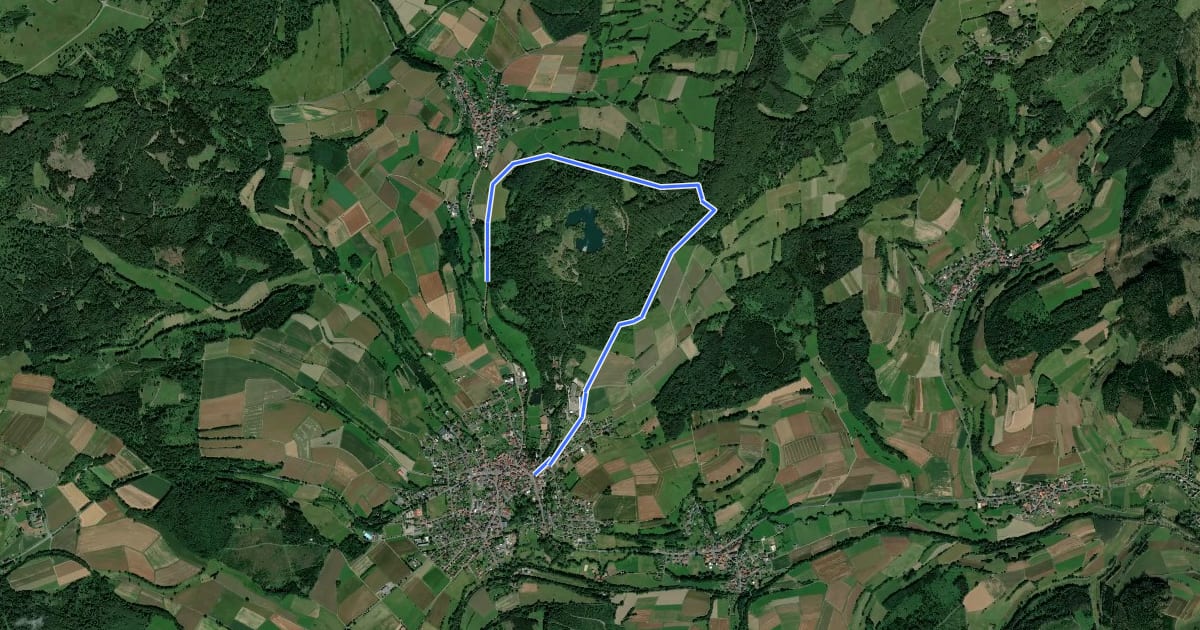 Маршрут Wanderweg Oberaula 4 на спутниковом снимке