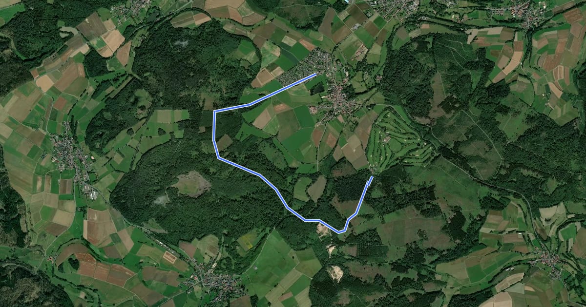 Маршрут Wanderweg Oberaula 5 на спутниковом снимке