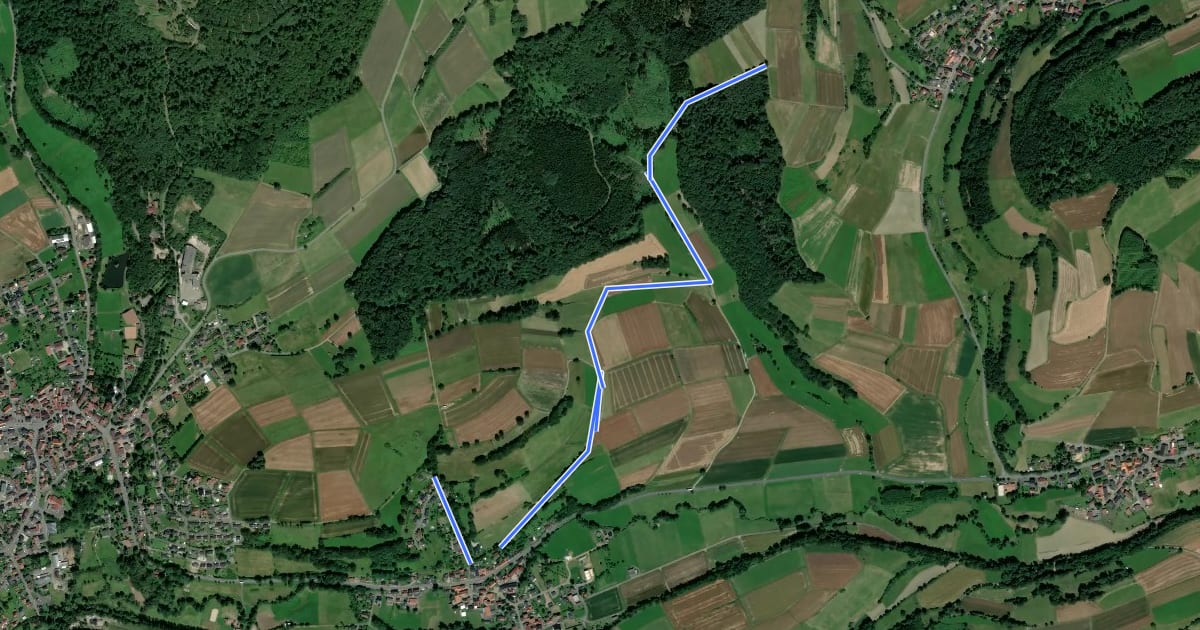 Маршрут Wanderweg Oberaula 6 на спутниковом снимке