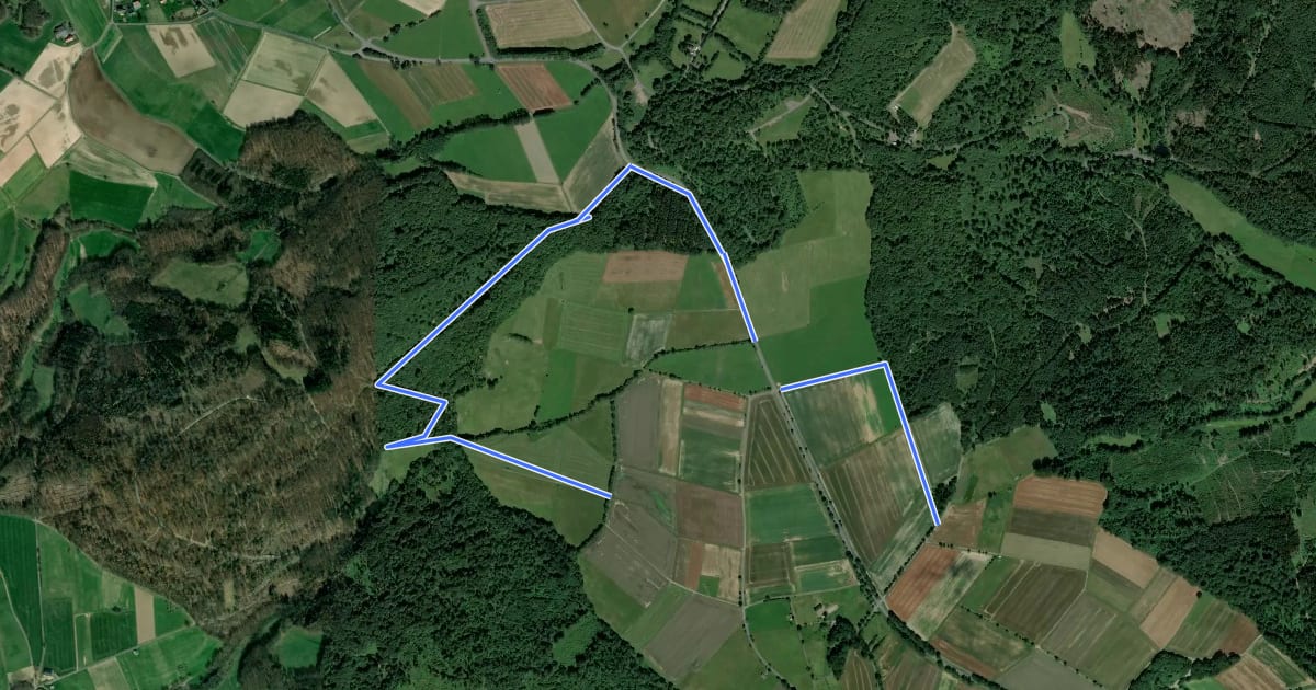 Маршрут Wanderweg Oberaula 7 на спутниковом снимке