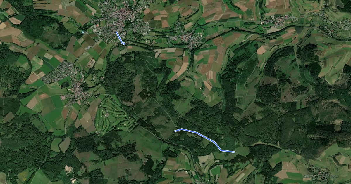 Маршрут Wanderweg Oberaula 8 на спутниковом снимке
