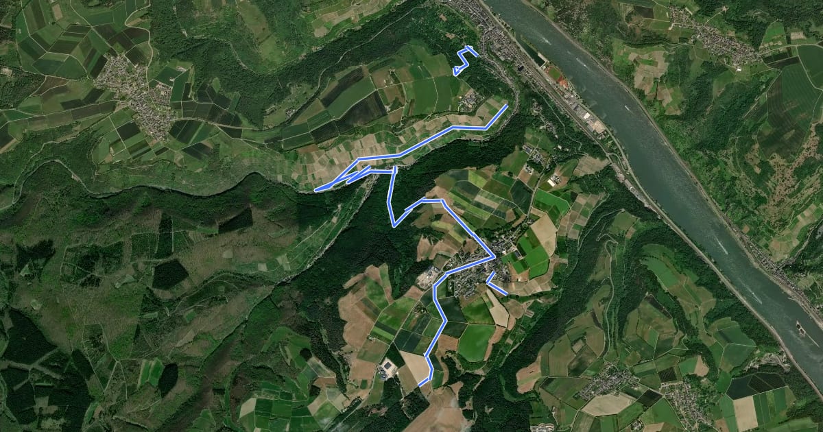 Маршрут Wanderweg orange Verschlingung auf blau на спутниковом снимке