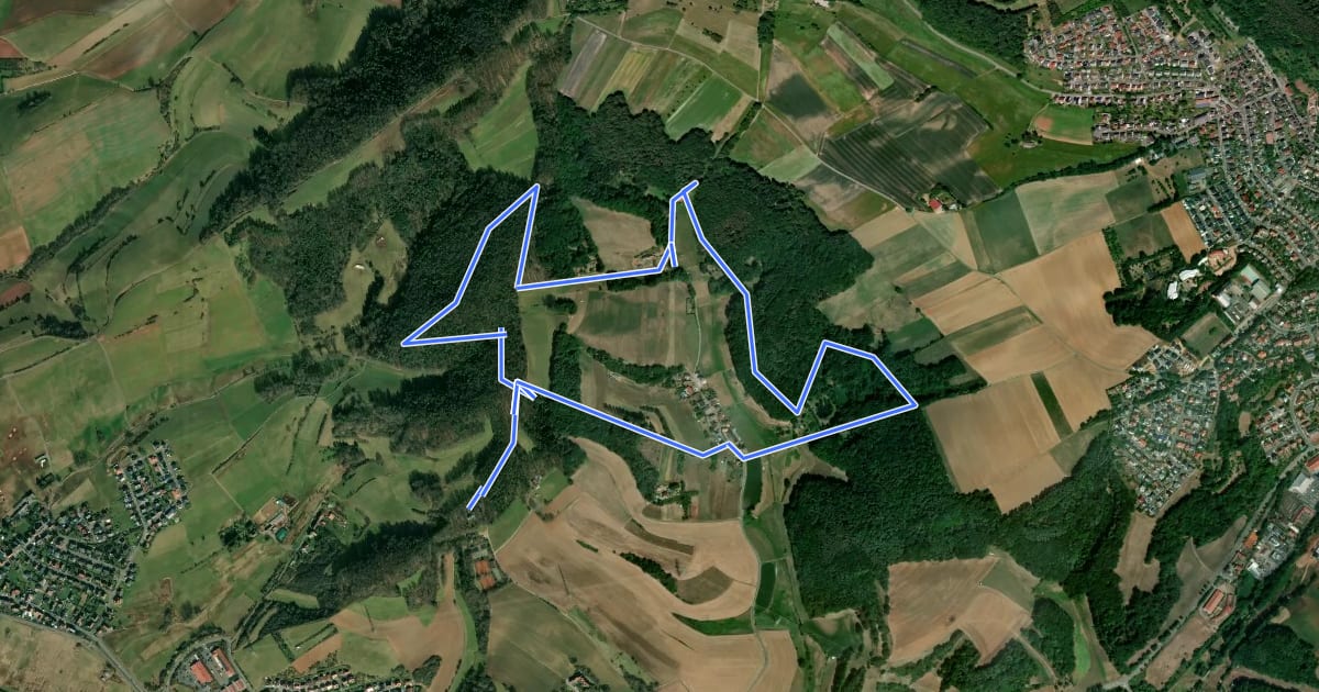 Маршрут Wanderweg Otterbach 2 на спутниковом снимке
