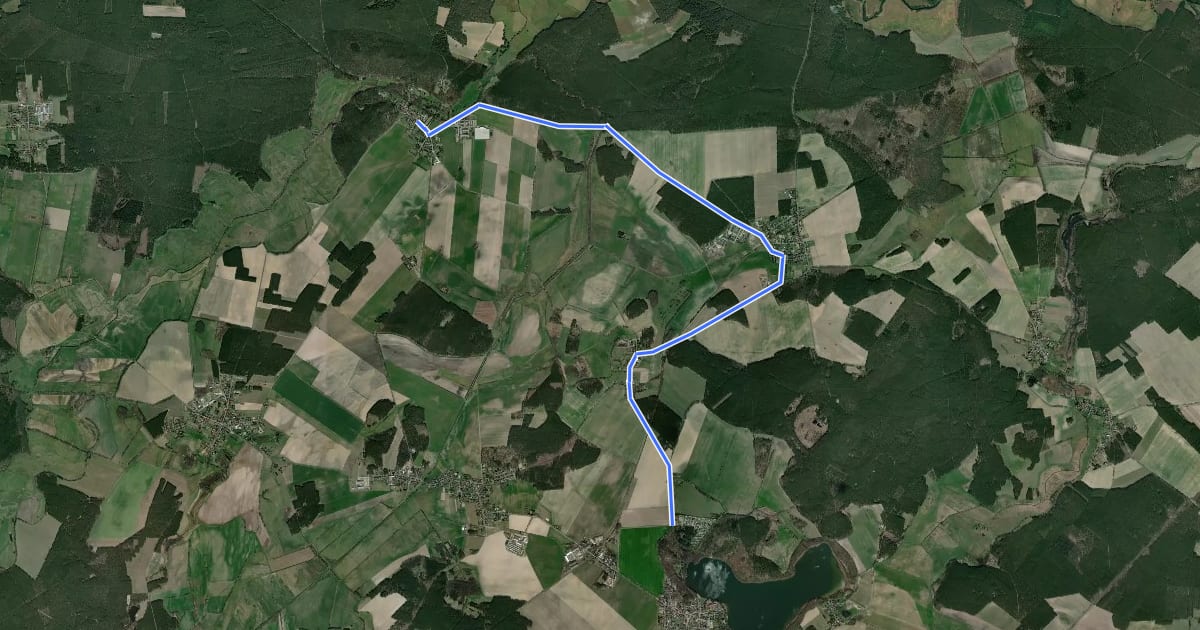 Маршрут Wanderweg Pretschen-Wittmannsdorf-Bückchen-Groß Leuthen на спутниковом снимке