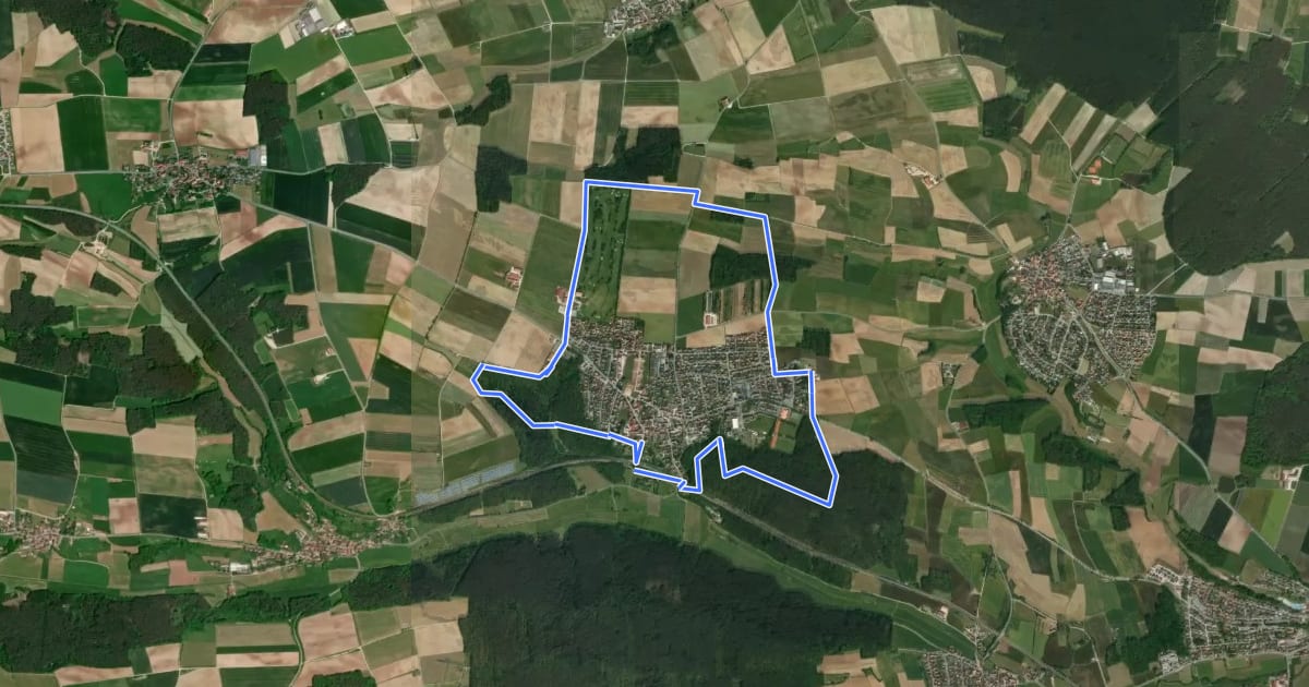 Маршрут Wanderweg Puschendorf 1 на спутниковом снимке