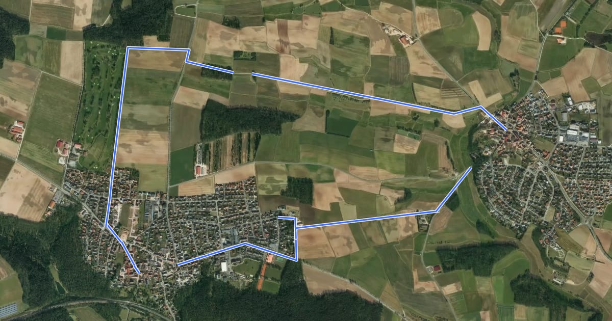 Маршрут Wanderweg Puschendorf 2 на спутниковом снимке
