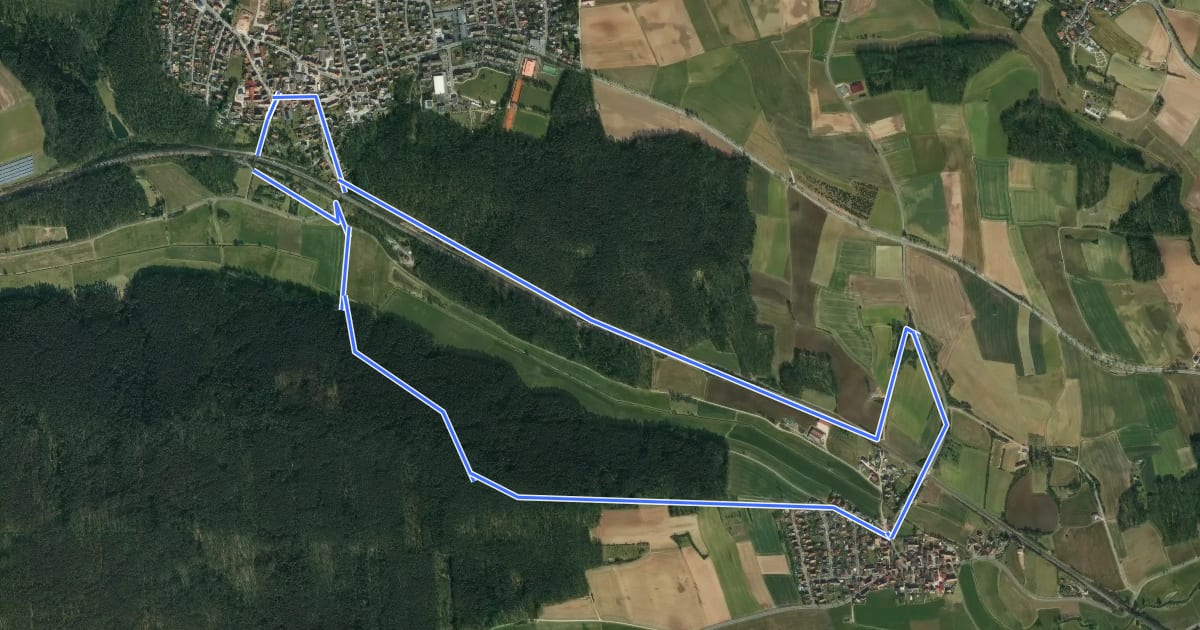 Маршрут Wanderweg Puschendorf 5A на спутниковом снимке