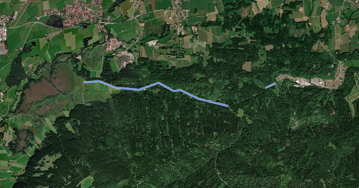 Маршрут Wanderweg R 6 - Bayrische Voralpen на спутниковом снимке