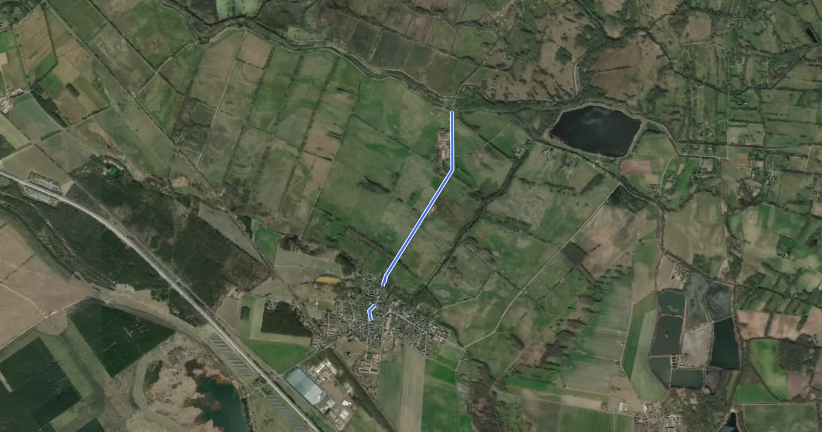 Маршрут Wanderweg Raddusch-> Radduscher Buschmühle на спутниковом снимке
