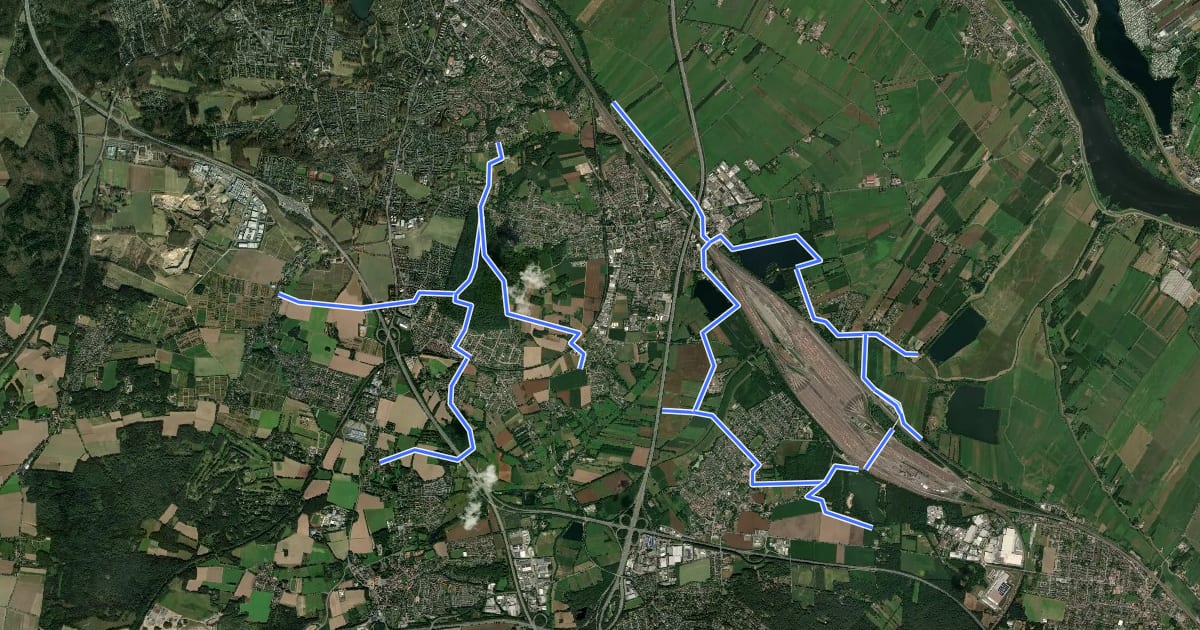 Маршрут Wanderweg RB на спутниковом снимке