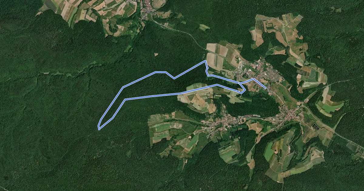 Маршрут Wanderweg Rennerkreuz на спутниковом снимке