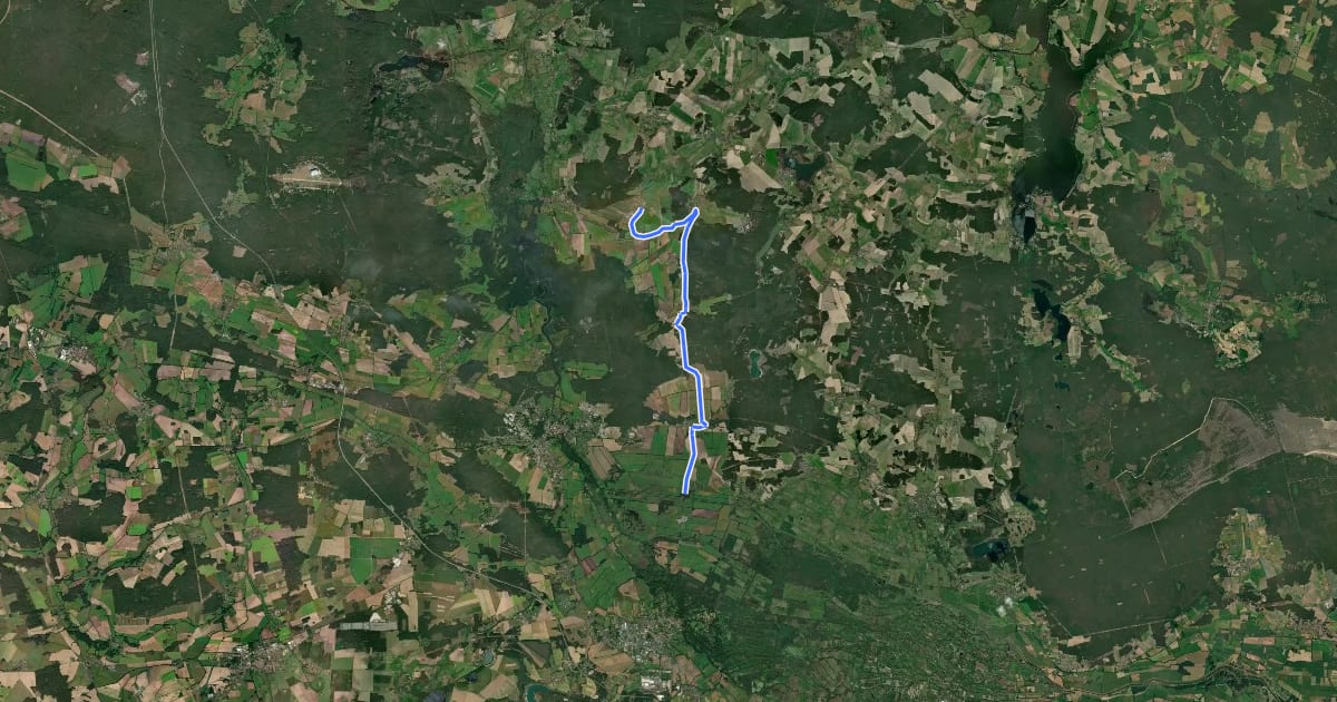 Маршрут Wanderweg Richtung Dürrenhofe, Krugau на спутниковом снимке