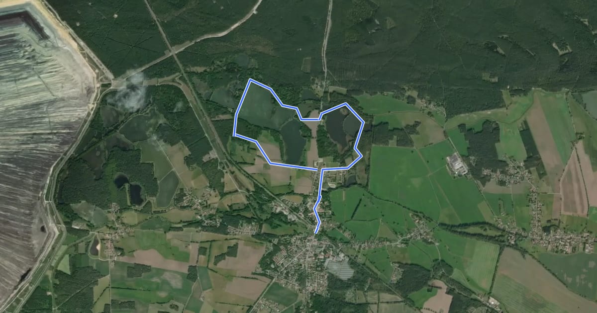 Маршрут Wanderweg Rietschener Teichgebiet на спутниковом снимке