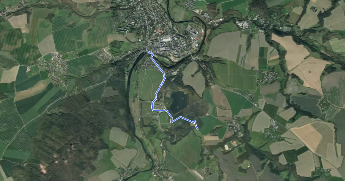 Маршрут Wanderweg Rochlitz – Erlbachtal на спутниковом снимке