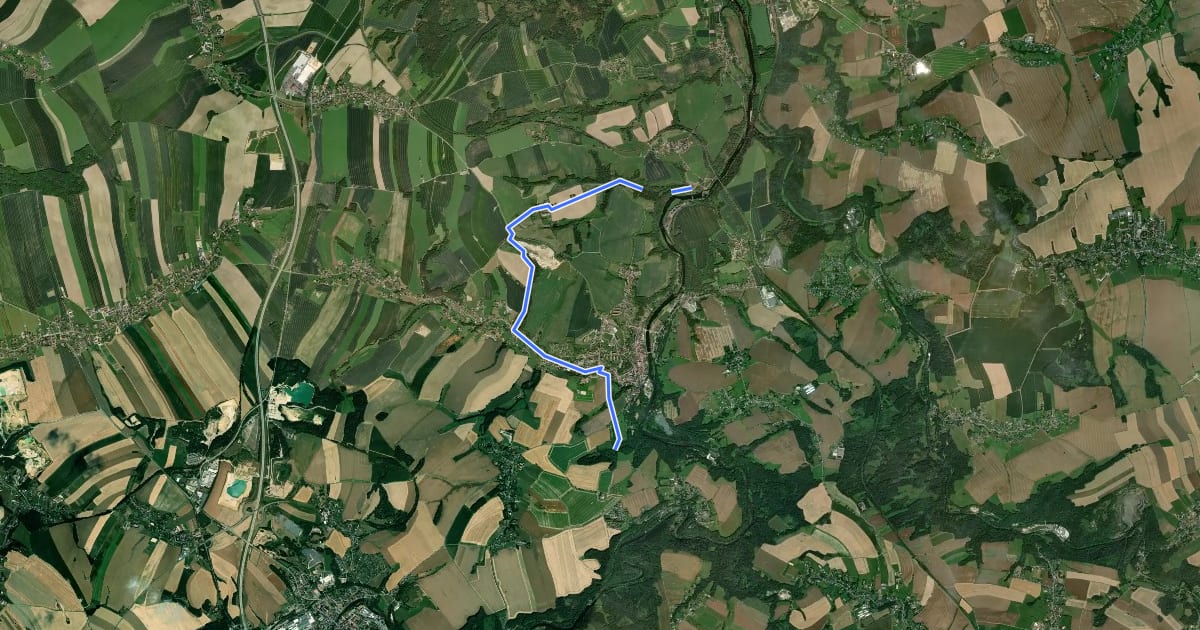 Маршрут Wanderweg Rochsburg – Elsdorf – Göhren на спутниковом снимке