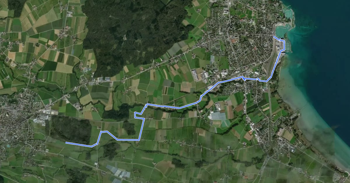 Маршрут Wanderweg Romanshorn - Amriswil на спутниковом снимке