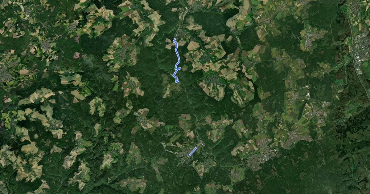 Маршрут Wanderweg Rote Raute на спутниковом снимке