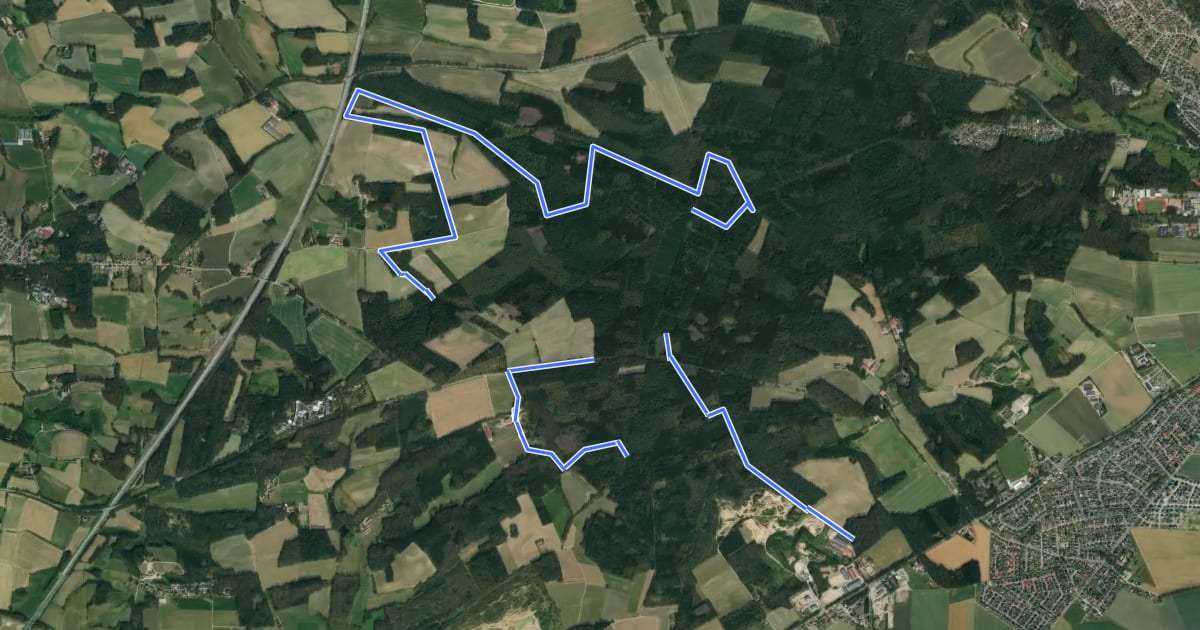 Маршрут Wanderweg "rote Raute" на спутниковом снимке