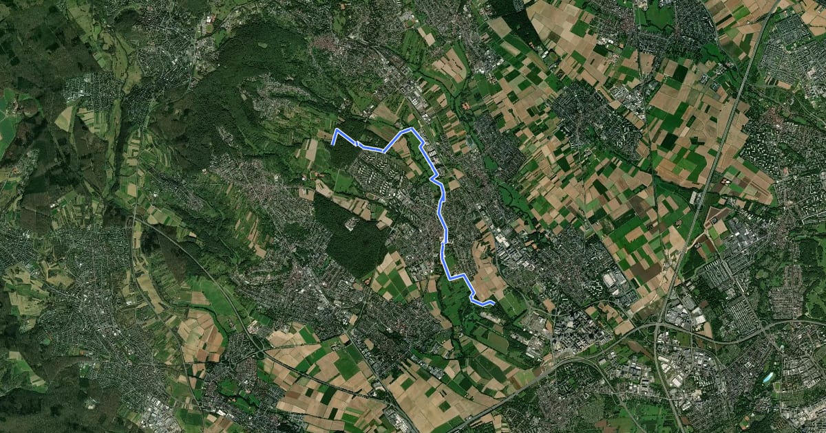 Маршрут Wanderweg Roter Kreis на спутниковом снимке