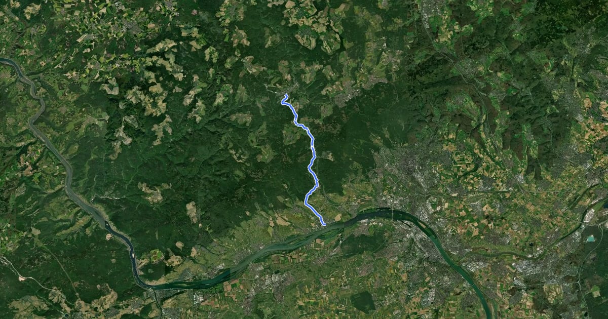 Маршрут Wanderweg Roter Punkt на спутниковом снимке