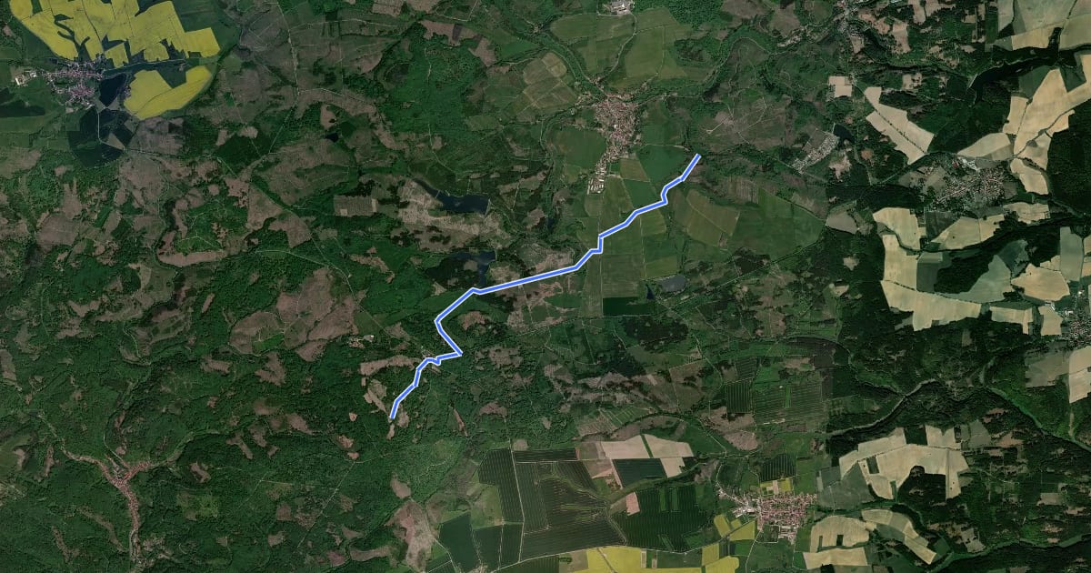 Маршрут Wanderweg "Roter Punkt" на спутниковом снимке