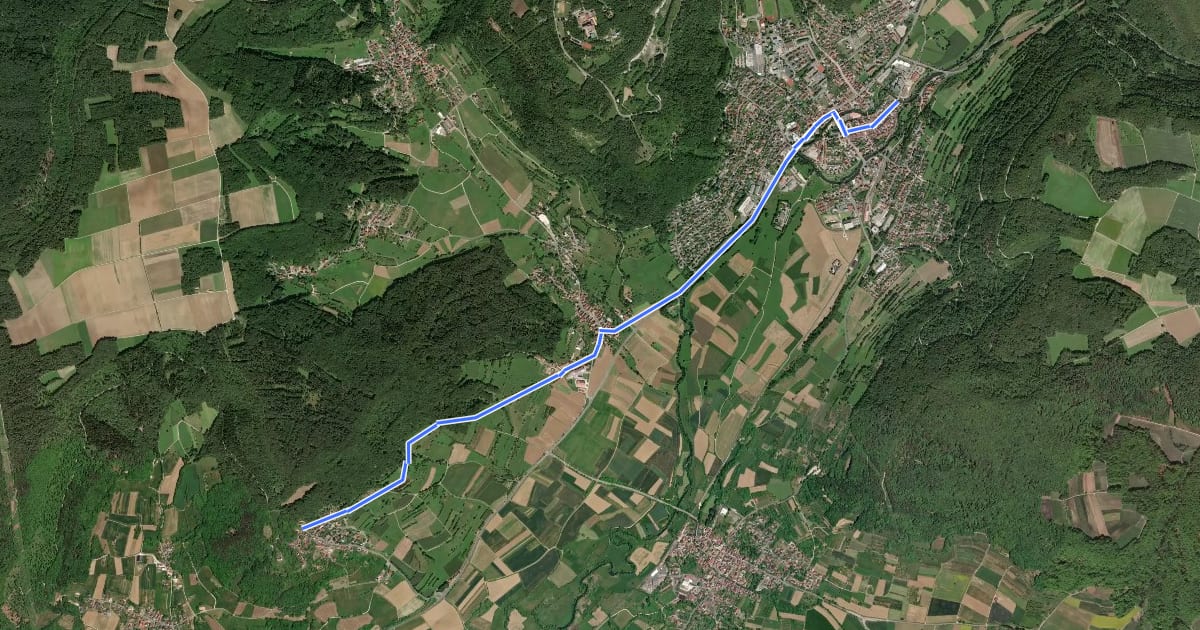 Маршрут Wanderweg Roter Schrägbalken на спутниковом снимке