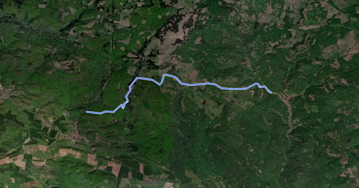 Маршрут Wanderweg "Roter Strich" Stolberg - Burgruine Hohnstein на спутниковом снимке