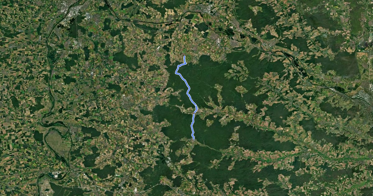 Маршрут Wanderweg Roter Tropfen на спутниковом снимке